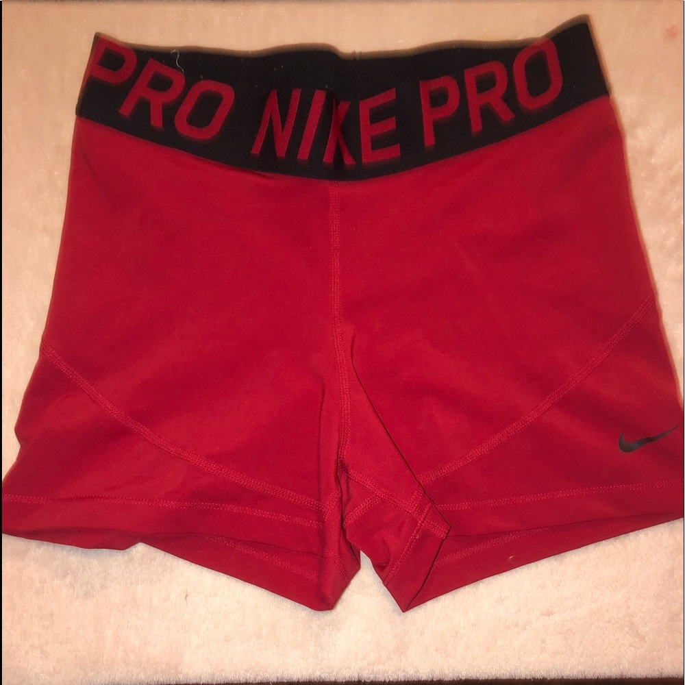 Red Women’s Nike Pro Shorts